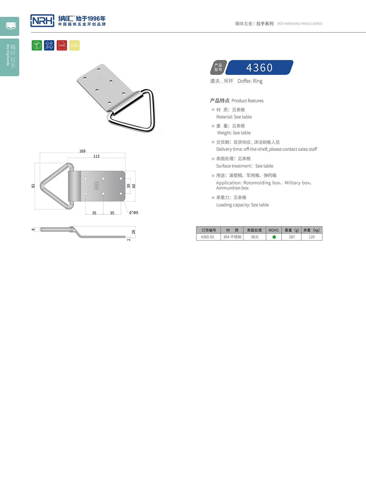 猪猪视频APP下载链接/NRH 滚塑箱吊环 4360